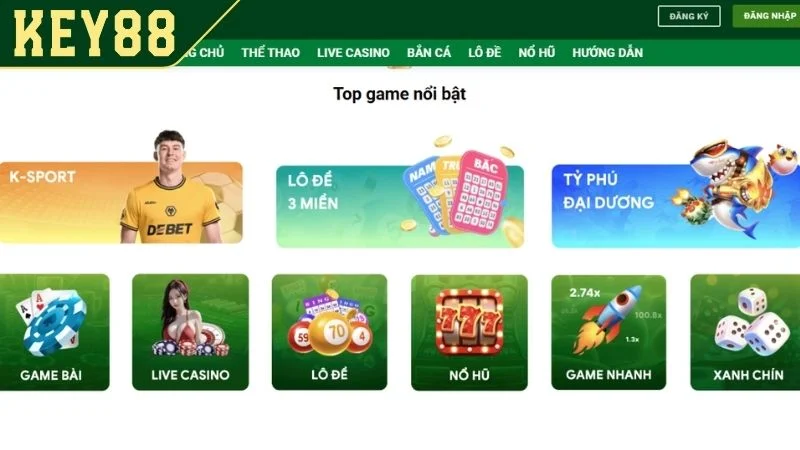 Key88 gây ấn tượng với kho trò chơi khổng lồ đến từ nhà phát hành danh tiếng