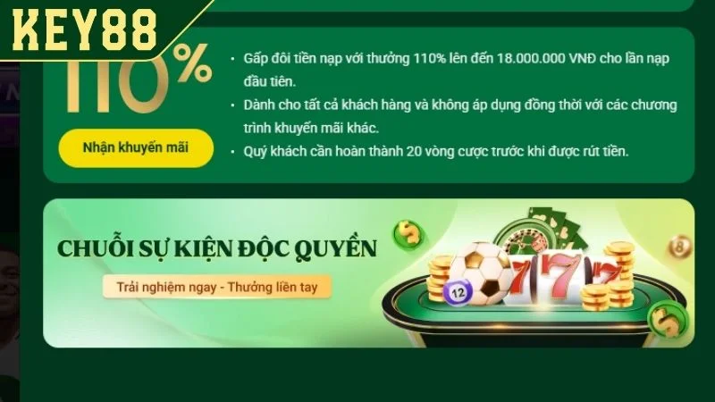 Tổng Hợp Các Chương Trình Khuyến Mãi KEY88 Lớn Nhất Hiện Nay Khuyến mãi KEY88 nạp tiền cực khủng