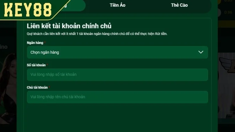 Hướng Dẫn Cách Rút Tiền KEY88 Nhanh Gọn Chỉ Sau 3 Phút Rút tiền KEY88 ngân hàng
